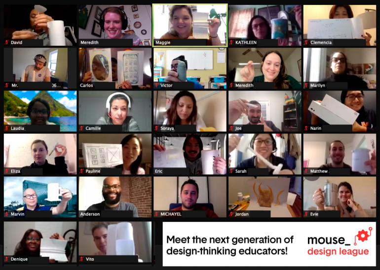 A screenshot of a zoom pd training with dozens of teachers.